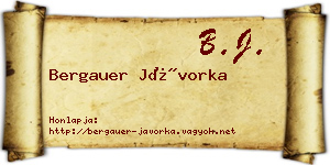 Bergauer Jávorka névjegykártya